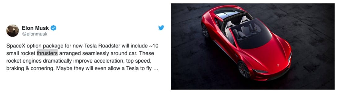 Tweet-Musk-on-Roadster-2019 top 5 ev news week 23